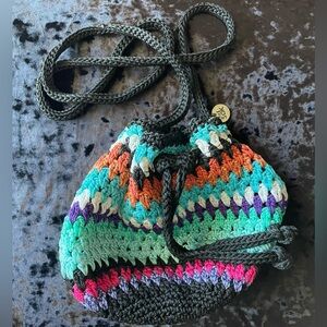 The Sak Crochet Multicolor Drawstring Bag Purse